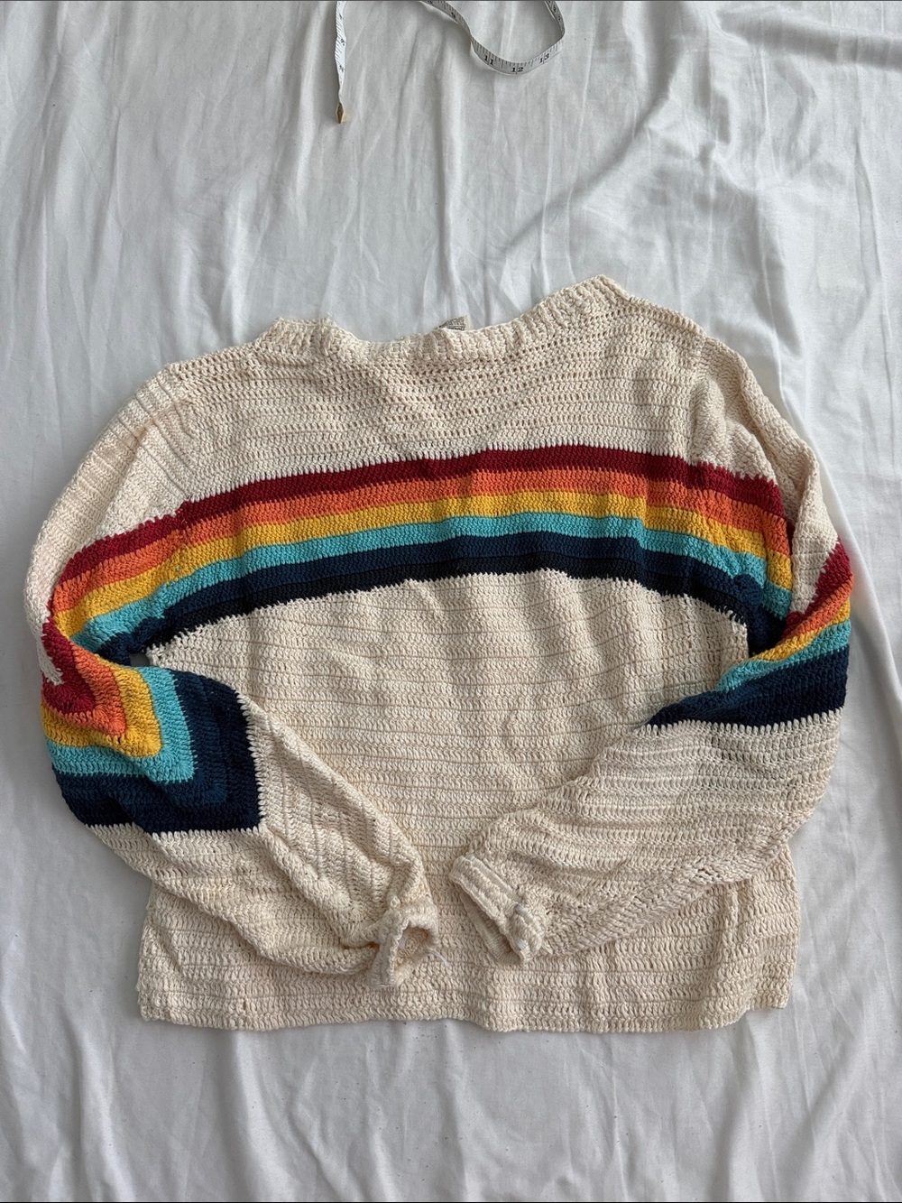 Chasing Unicorns rainbow knit crochet sweater - Picture 2 of 3